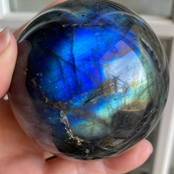Labradorite Crystal Sphere - Picture 6 of 14